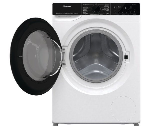 Hisense WF5V863BW wasmachine met WiFi, stoom, 8 kg en 1600 toeren