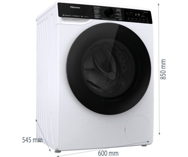 Hisense WF5V943BW/BLX wasmachine met Home Connect en stoom
