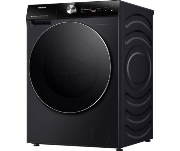 Hisense WF7S1247BB zwarte wasmachine met AI en AutoDose