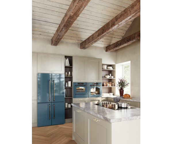 Ilve 645NHSW1/BGB combi-stoomoven met magnetron - blauw/grijs met brons