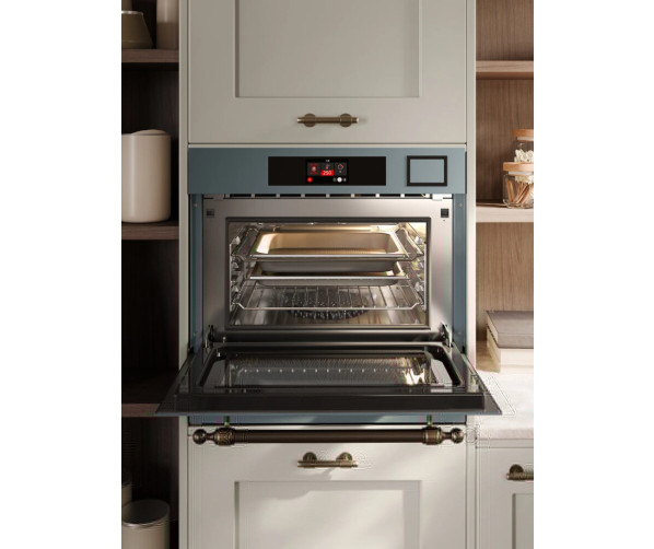 Ilve 645NHSW1/BGB combi-stoomoven met magnetron - blauw/grijs met brons