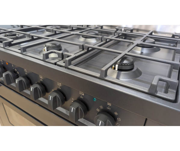 Ilve L096WSCM3/MGD gas fornuis - mat zwart - met opberglade
