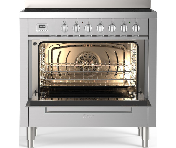 Ruim 97 liter grote multifunctionele oven met hete lucht, grill en pizzafunctie, uitgevoerd in duurzaam geëmailleerd materiaal en energieklasse A