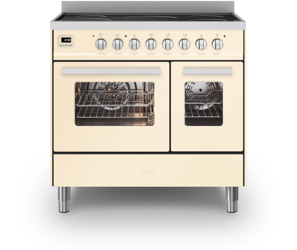 Ilve LDBI09WMP/AW fornuis inductie antiek wit - 90 cm. breed