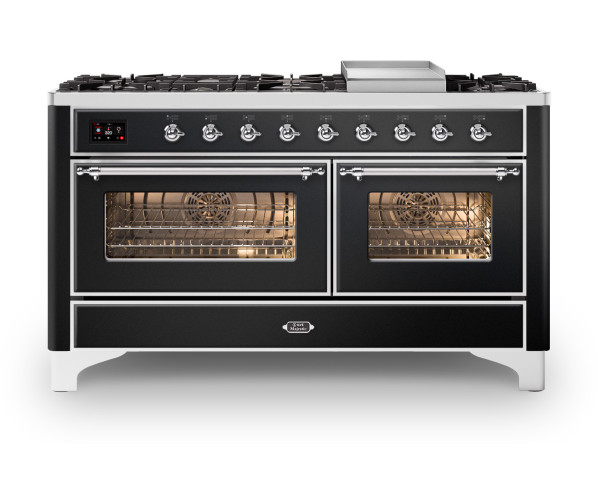 Ilve M15FDNE3/BK fornuis - zwart - 150 cm. breed