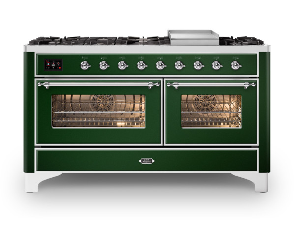 Ilve M15FDNE3/EG fornuis - groen - 150cm. breed