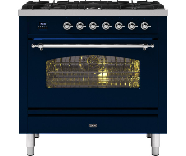Ilve P096NE3/MB fornuis - blauw - 90 cm. breed