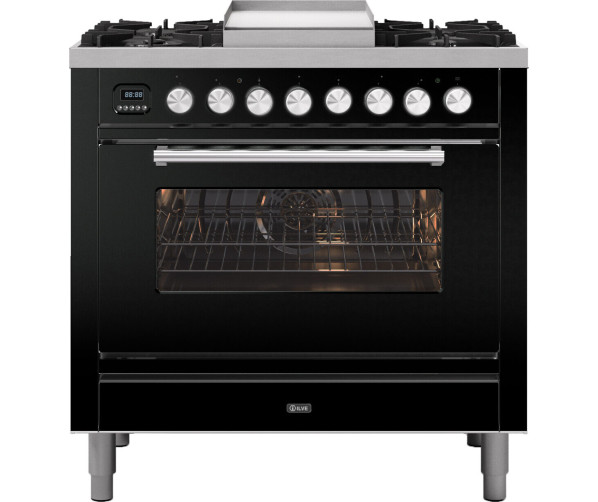 Ilve P09FWE3/BK fornuis zwart - 90 cm. breed