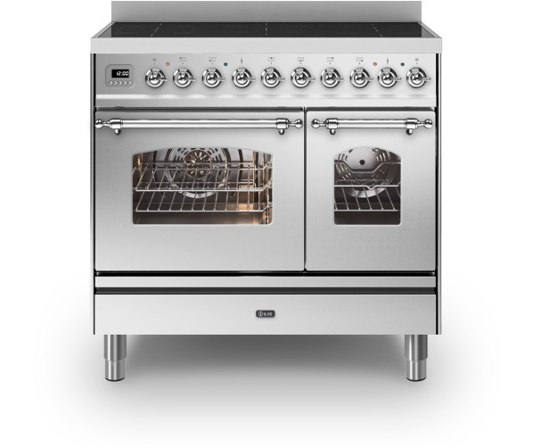 ILVE PDI096NE3/SS inductie fornuis - 2 ovens - 90 cm. - rvs