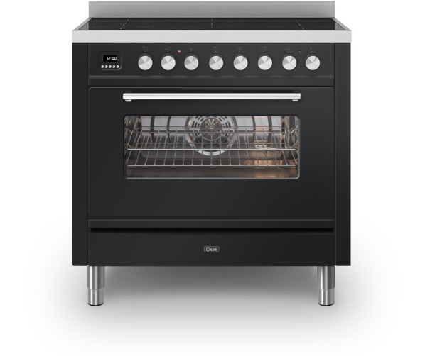 Ilve PI09WE3/BK fornuis inductie zwart - 90 cm. breed