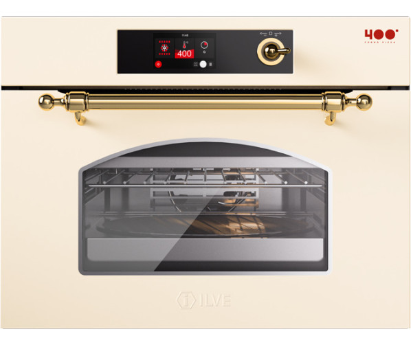 Ilve 645SNZT4/AWG inbouw oven  antiek wit/messing - 60 cm. breed