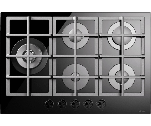 Ilve HCG75SCK/BK kookplaat inbouw zwart - 75 cm. breed