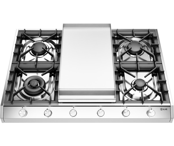 Ilve HCP965FD/SS kookplaat inbouw rvs - 90 cm. breed