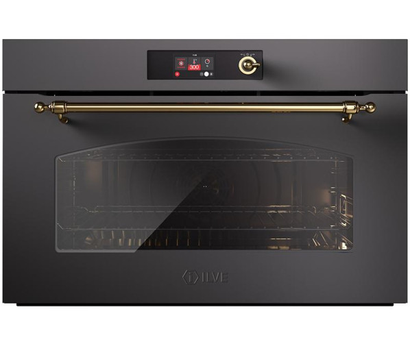 Ilve OV91SNT3/MG inbouw oven mat grafiet/messing- 90 cm. breed