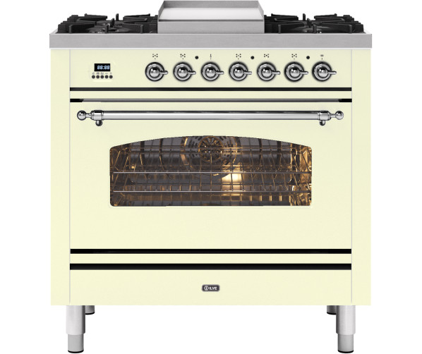 Ilve P09FNE3/AW fornuis rvs - 90 cm. breed