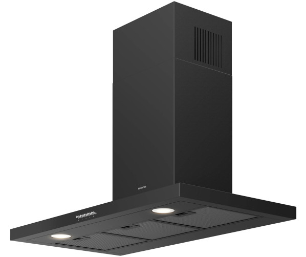 Inventum AKB9005ZWA zwarte wand afzuigkap - 90 cm. breed