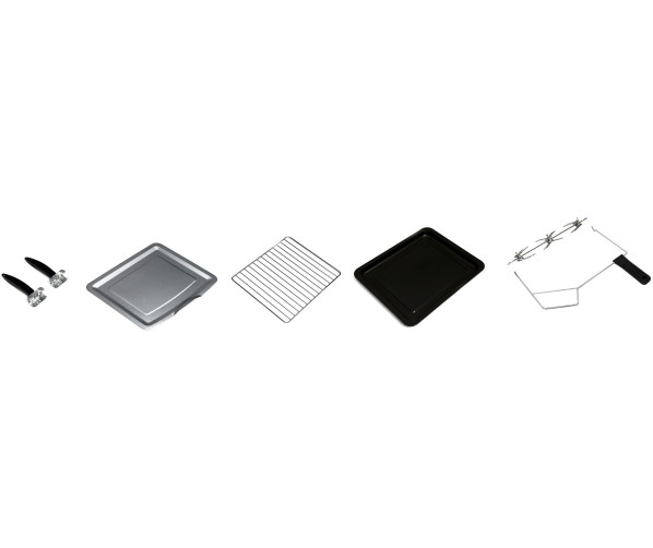 De meegeleverde accessoires bij de Inventum OV525CS oven