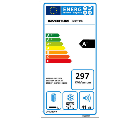 De IVR1785S is uitgevoerd met een zuinig energieklasse A+ label