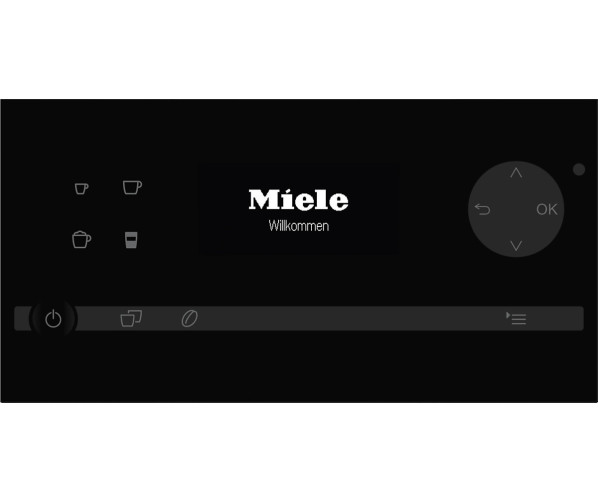 Bedieningspaneel van de Miele CM 6150 Obsidiaanzwart koffiemachine zwart