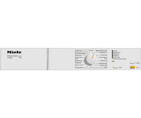 Bedieningspaneel van de Miele T8703 afvoer droger