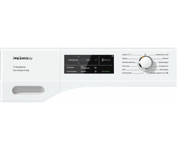 Foto van het bedieningspaneel van de Miele TEJ695WP droger warmtepomp