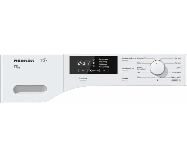 Bedieningspaneel van de Miele TKB 540 WP warmtepomp droger