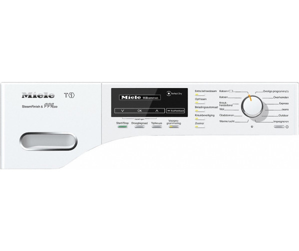 Bedieningspaneel van de Miele TMG840WP warmtepomp droger