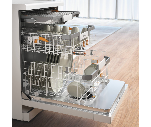 Miele G7130SC brws vrijstaande vaatwasser met besteklade en AutoOpen