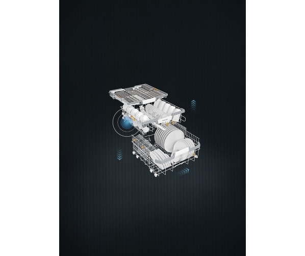 Met 3D MultiFlexbesteklade en 44 dB(A) voor maximaal comfort.