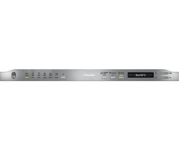 Het bedieningspaneel van de Miele G7277 SCVi XXL inbouw vaatwasser bevindt zich bovenop de deur
