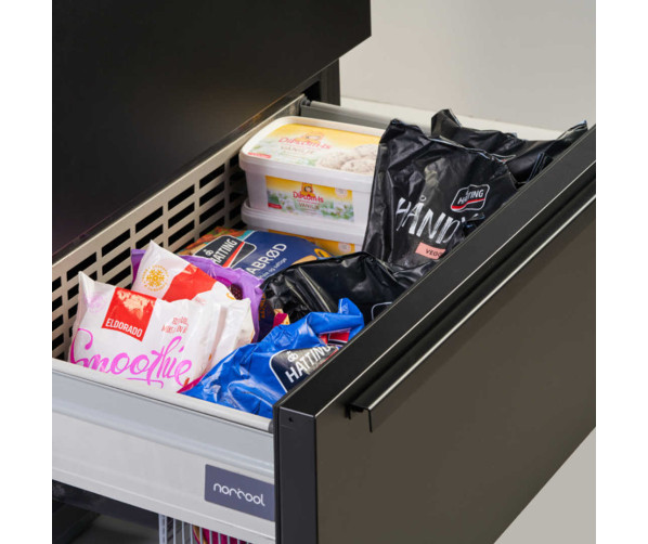 Norcool 60000006 + 8900013831 onderbouw lade koelkast - mat zwart