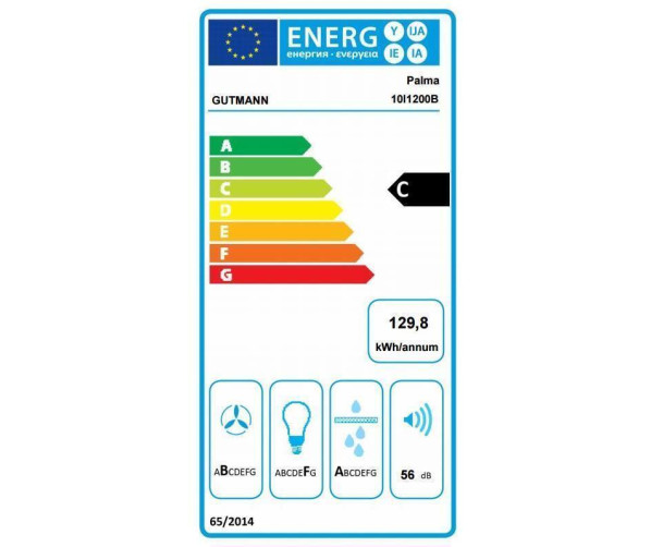 De Opera Palma 10I1200B heeft een energieklass C label