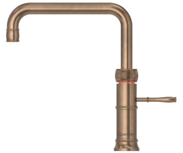 Quooker COMBI+ Classic Fusion Square MESSING PATINA - kokend water kraan