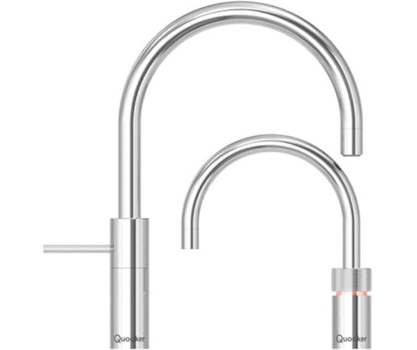Quooker COMBI Nordic Round Twintaps RVS - kokend water kraan