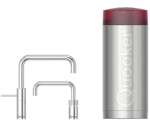 Quooker COMBI+ Nordic Square Twintaps CHROOM - kokend water kraan