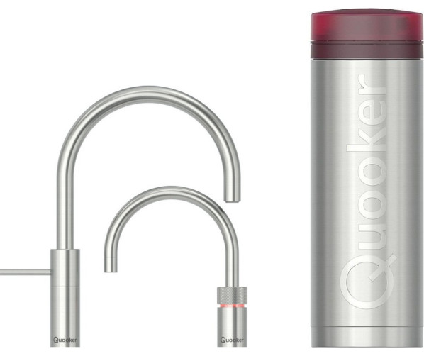 Quooker PRO3 Nordic Round Twintaps RVS - kokend water kraan