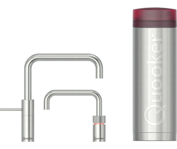 Quooker PRO3 Nordic Square Twintaps RVS - kokend water kraan
