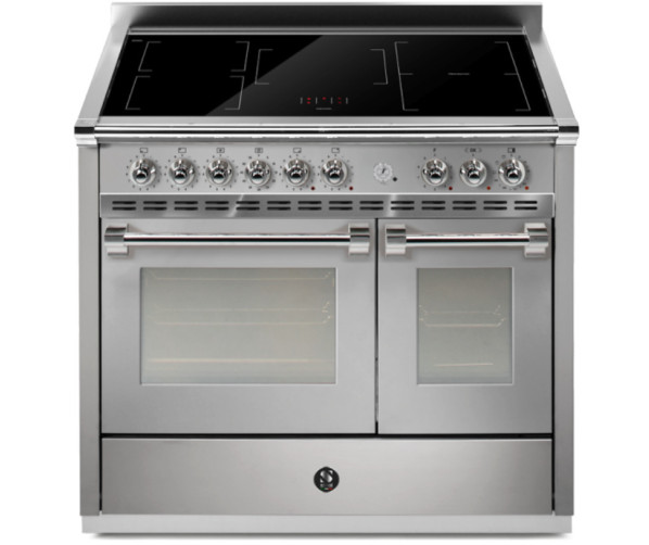 Vrijstaand RVS inductiefornuis Steel AP10FF-5FI met 5 kookzones en 2 ovens