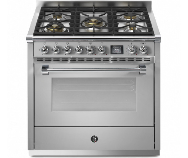 Vrijstaand RVS fornuis met 5 gaspitten en multifunctionele oven - Steel AP9F-4M