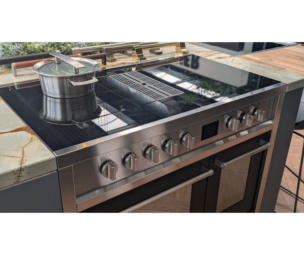 Steel EQ10FF-4FIKW inductie fornuis uitgevoerd in roestvrijstaal met antraciet front