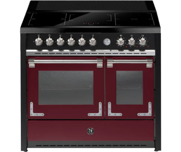 Steel X10FF-5FIW fornuis bordeaux rood – 100 cm breed inductiefornuis