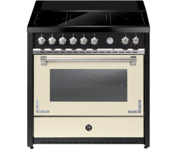 STEEL X9F‑5FIW inductiefornuis met afzuiging in elegante crème kleur