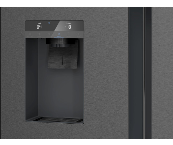 Siemens KF96DAXEA vrijstaande side-by-side koelkast - blacksteel