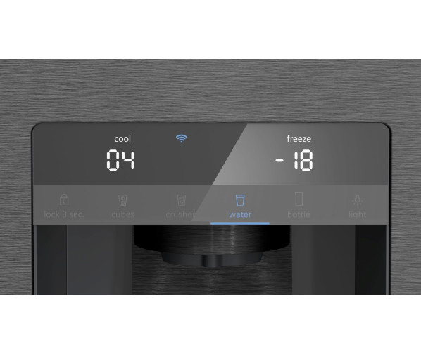 Siemens KF96DAXEA vrijstaande side-by-side koelkast - blacksteel