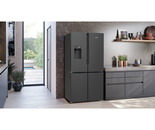 Siemens KF96DAXEA vrijstaande side-by-side koelkast - blacksteel