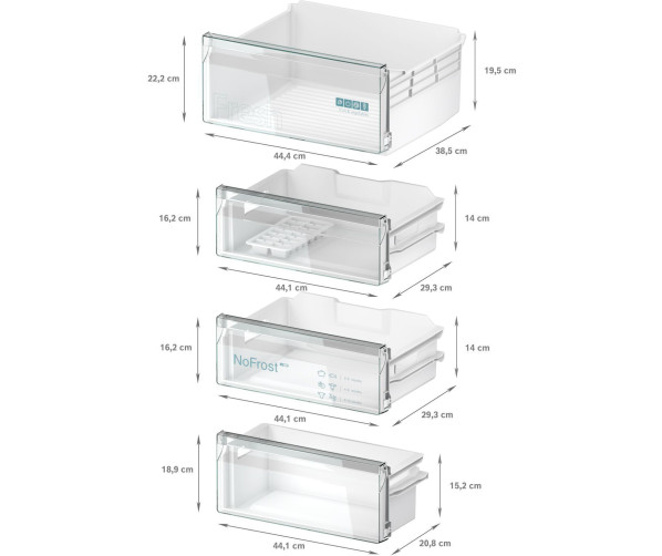 Siemens KI96NNSE0 inbouw koelkast - nis 194 cm - sleepdeur