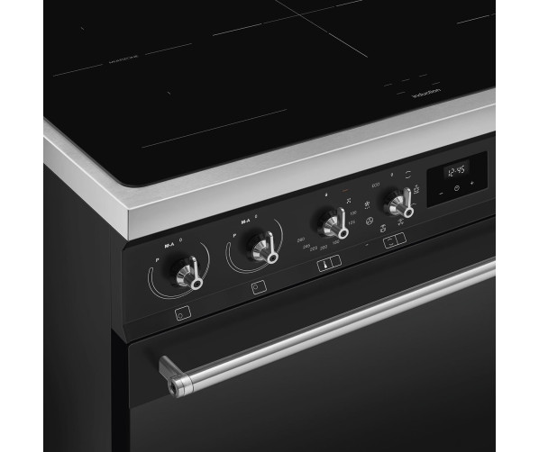 De Smeg C92IMMB2 heeft een strak design met rechte hoeken een strakke stanggreep en een moderne vormgeving.