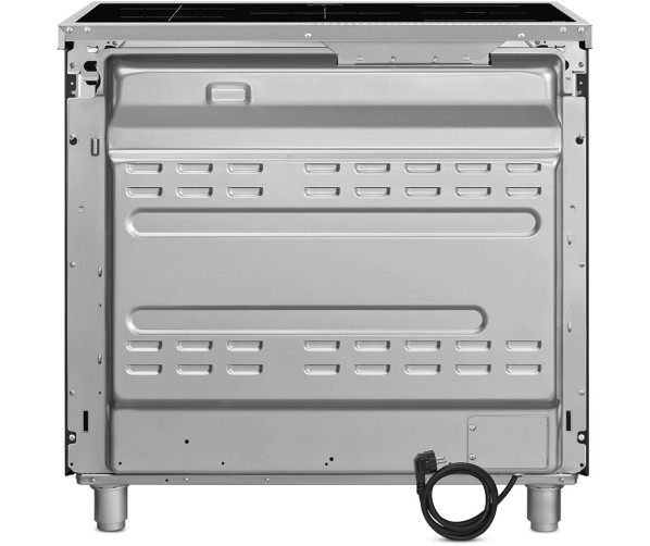 Achterzijde van de Smeg C92IMMB2 inductie fornuis met 2 ovens - mat zwart