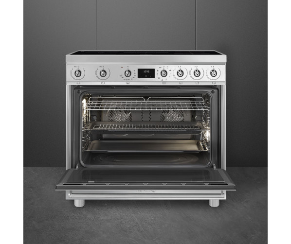 De grote oven met energieklasse A label en kernthermometer in de Smeg C9IMX2