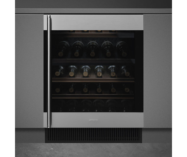 Smeg CVI338RX3 onderbouw wijnkoelkast - rechtsdraaiend - rvs